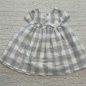 Mayoral Newborn Gray & White Dress Size 1 - 2 months